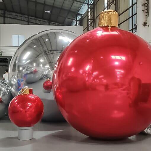 كرة مرآة قابلة للنفخ مخصصة، زخرفة كرة عيد الميلاد العملاقة