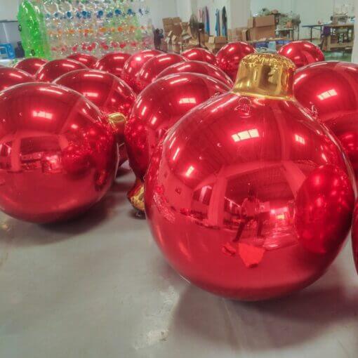 Kundenspezifischer aufblasbarer Spiegelball, riesige Weihnachtsball-Verzierung
