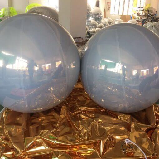 Esfera de bola de espejo inflable gigante, bola inflable colgante - blanco