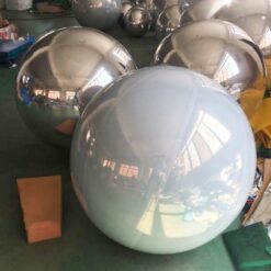 Riesige aufblasbare Spiegelkugelkugel, hängender aufblasbarer Ball – weiß