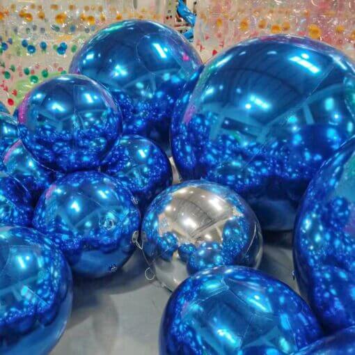 Esfera de espelho inflável em PVC – Azul