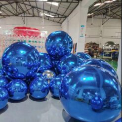 Esfera de espelho inflável em PVC – Azul