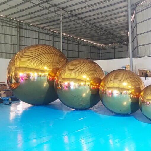 Bola de espejo inflable de PVC, bola de discoteca - oro