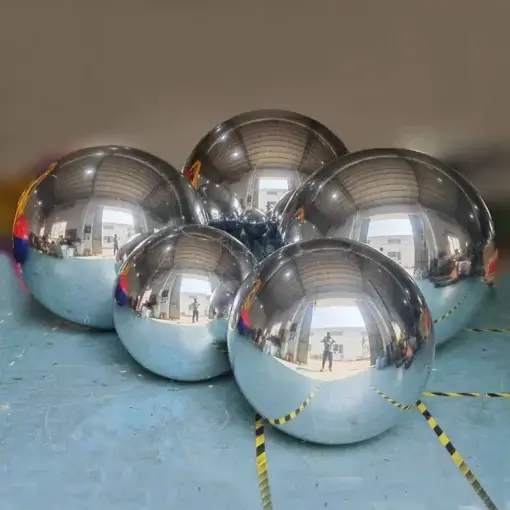 silver inflatable mirror ball